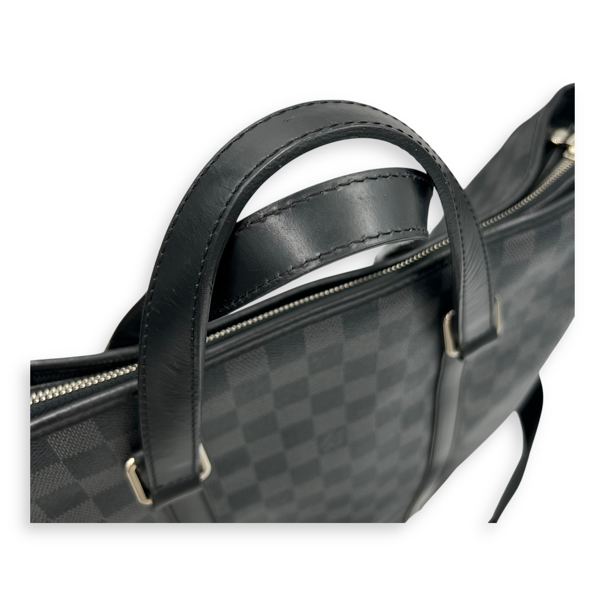 Louis Vuitton Tadao Silver Tote Bag in Coated Canvas, Silver hardware_11