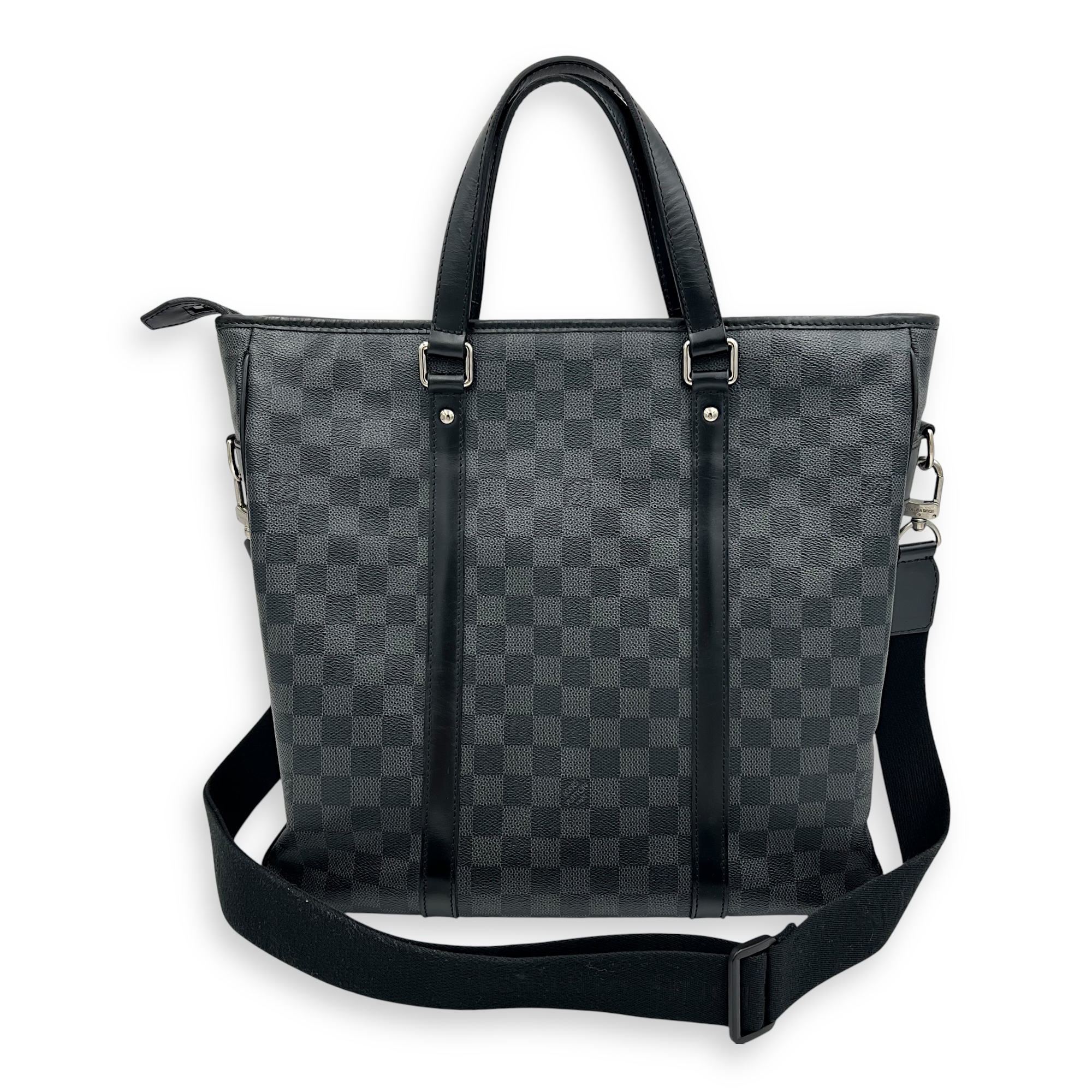 Louis Vuitton Tadao Silver Tote Bag in Coated Canvas, Silver hardware_12