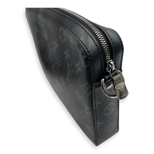 Louis Vuitton Trio Messenger Black Crossbody Bag in Monogram Coated Canvas, Silver hardware_10