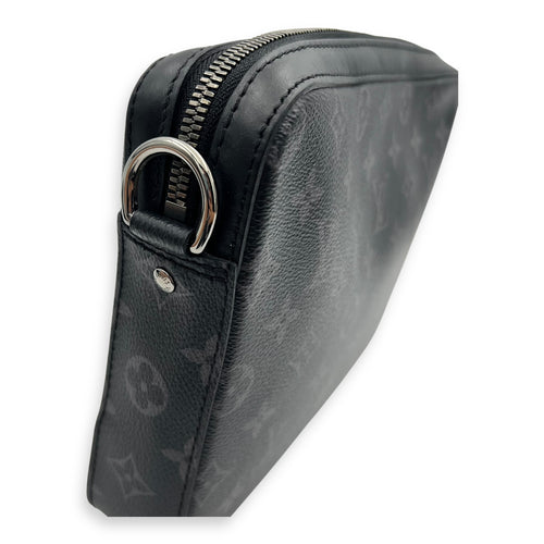 Louis Vuitton Trio Messenger Black Crossbody Bag in Monogram Coated Canvas, Silver hardware_11