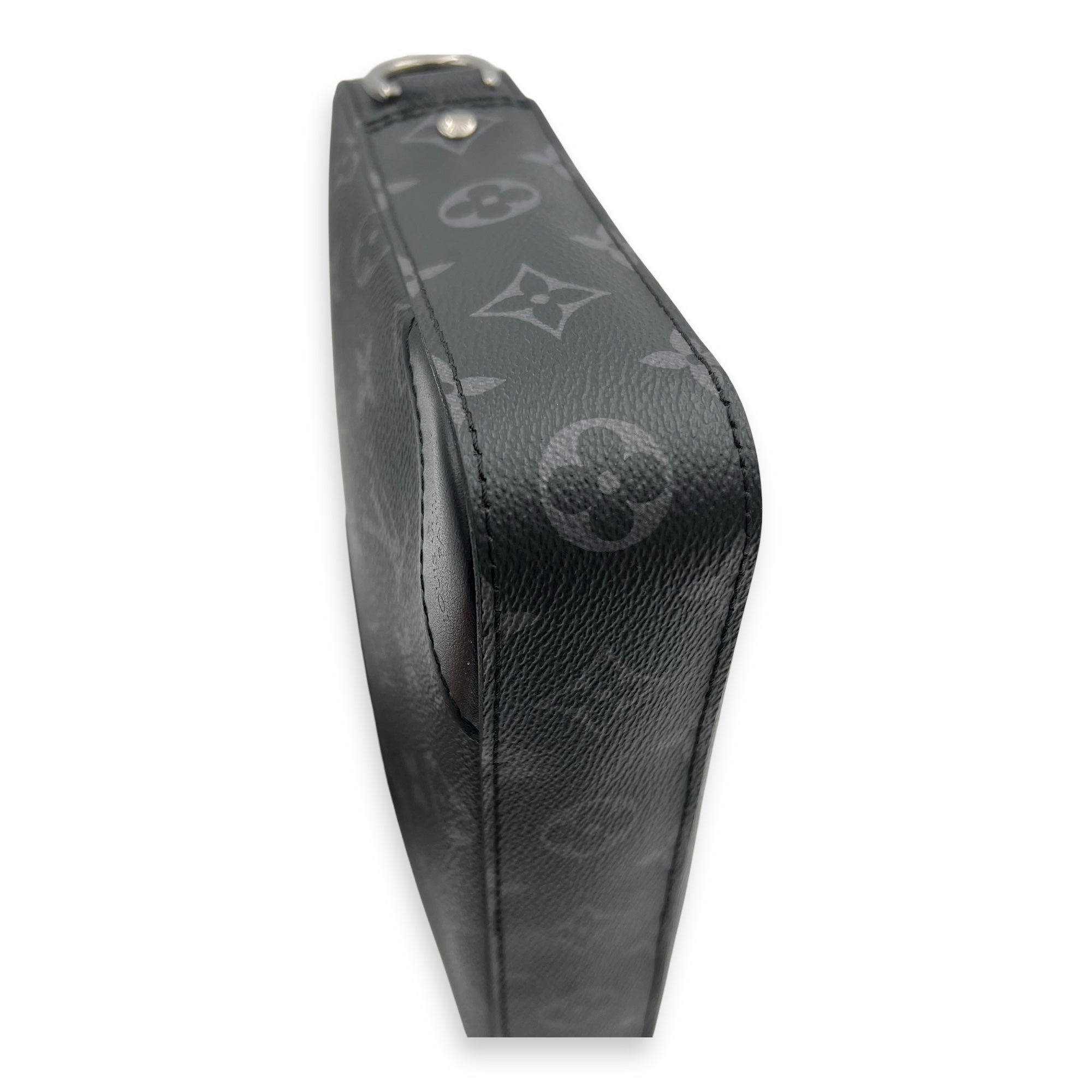 Louis Vuitton Trio Messenger Black Crossbody Bag in Monogram Coated Canvas, Silver hardware_12