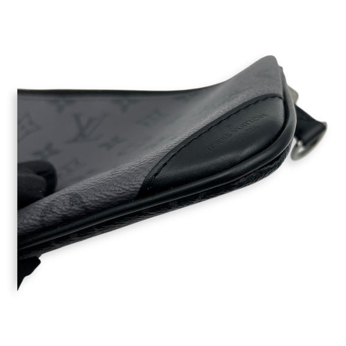 Louis Vuitton Trio Messenger Black Crossbody Bag in Monogram Coated Canvas, Silver hardware_15