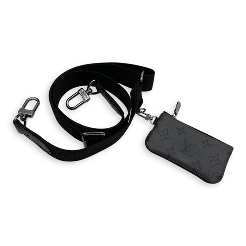 Louis Vuitton Trio Messenger Black Crossbody Bag in Monogram Coated Canvas, Silver hardware_16