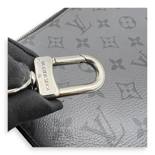 Louis Vuitton Trio Messenger Black Crossbody Bag in Monogram Coated Canvas, Silver hardware_17