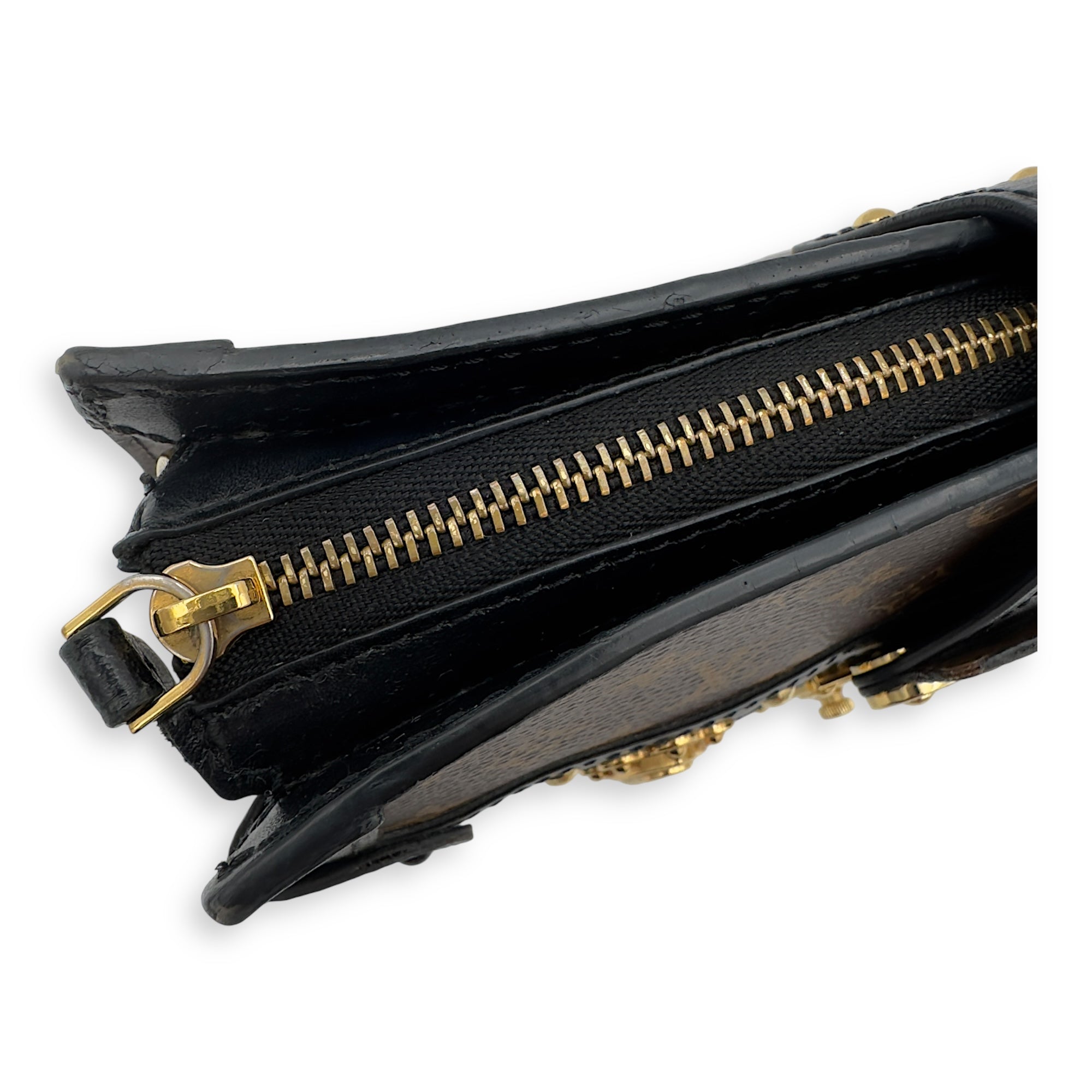 Louis Vuitton Trunk Clutch 2 Way Brown Crossbody Bag in Coated Canvas, Gold hardware_18