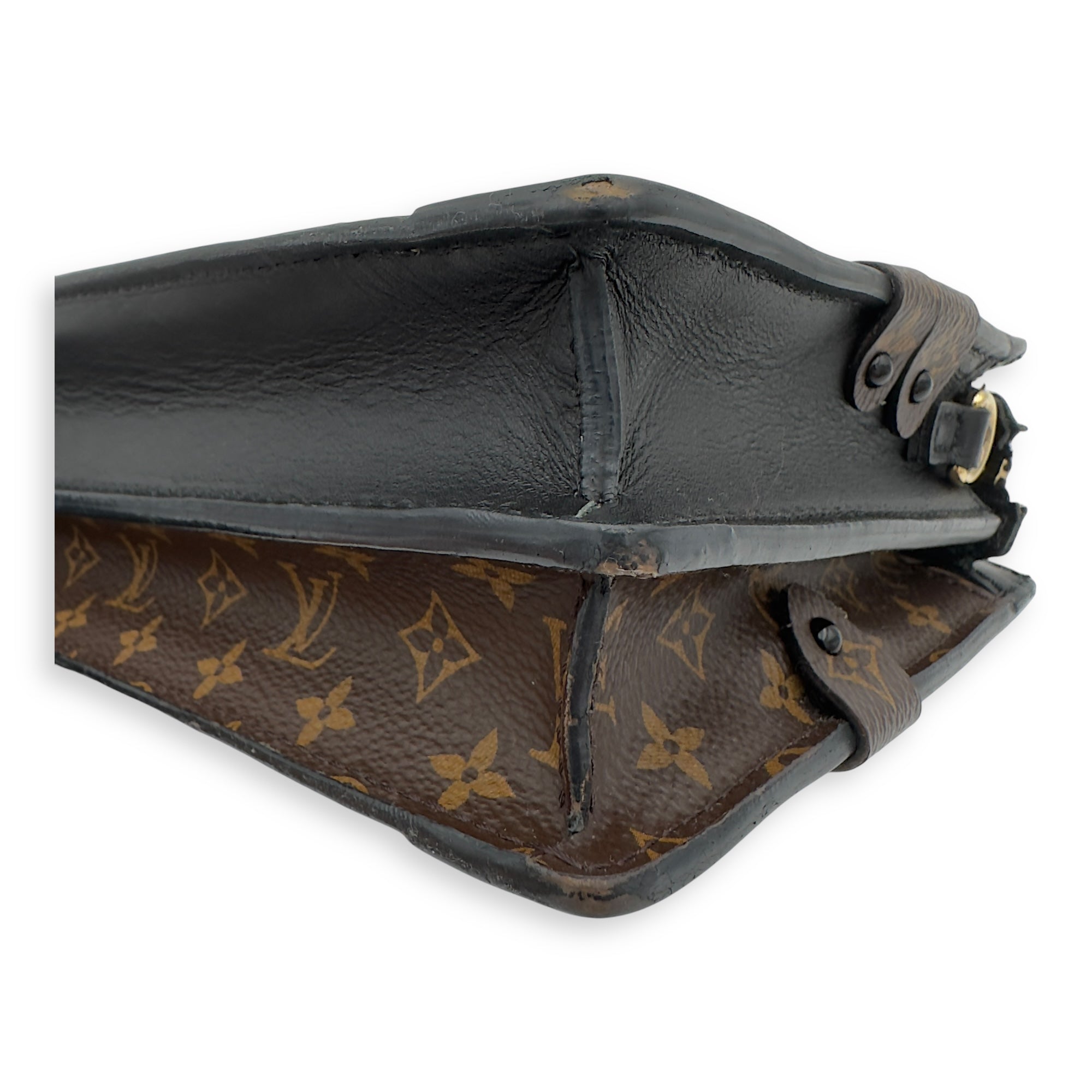 Louis Vuitton Trunk Clutch 2 Way Brown Crossbody Bag in Coated Canvas, Gold hardware_20