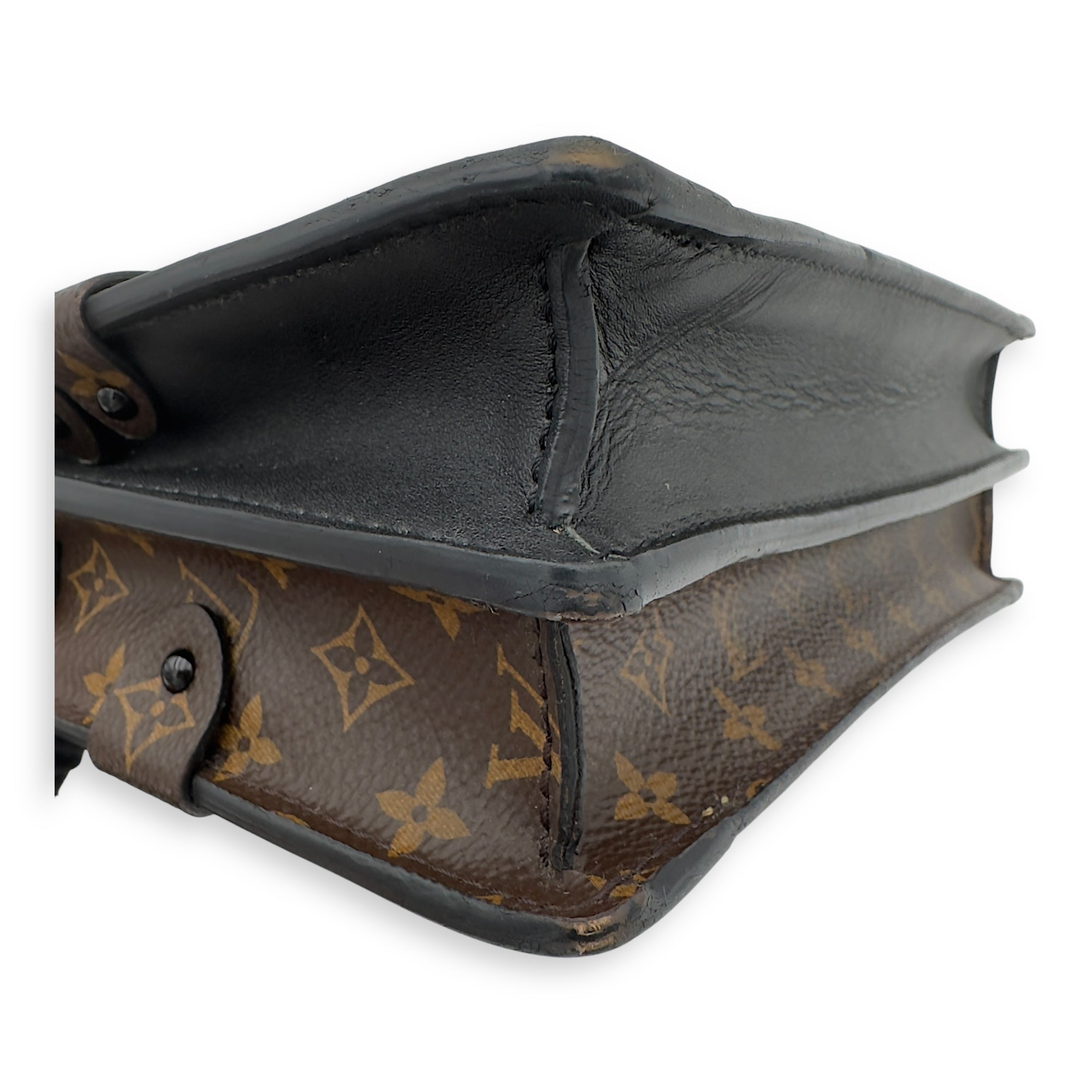 Louis Vuitton Trunk Clutch 2 Way Brown Crossbody Bag in Coated Canvas, Gold hardware_21