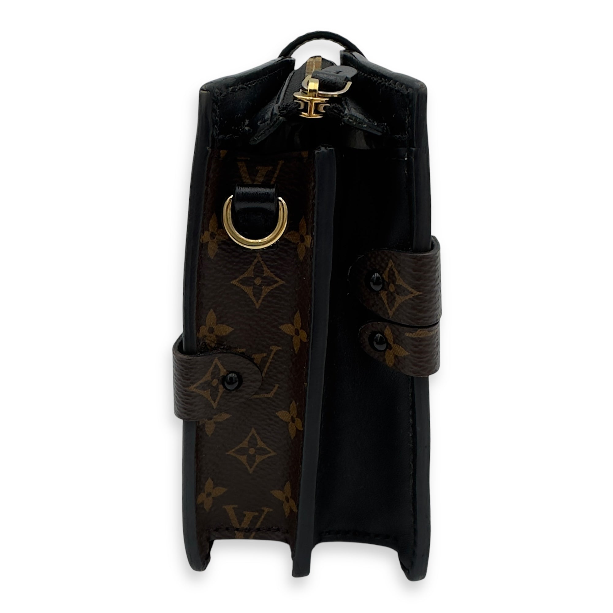 Louis Vuitton Trunk Clutch 2 Way Brown Crossbody Bag in Coated Canvas, Gold hardware_4