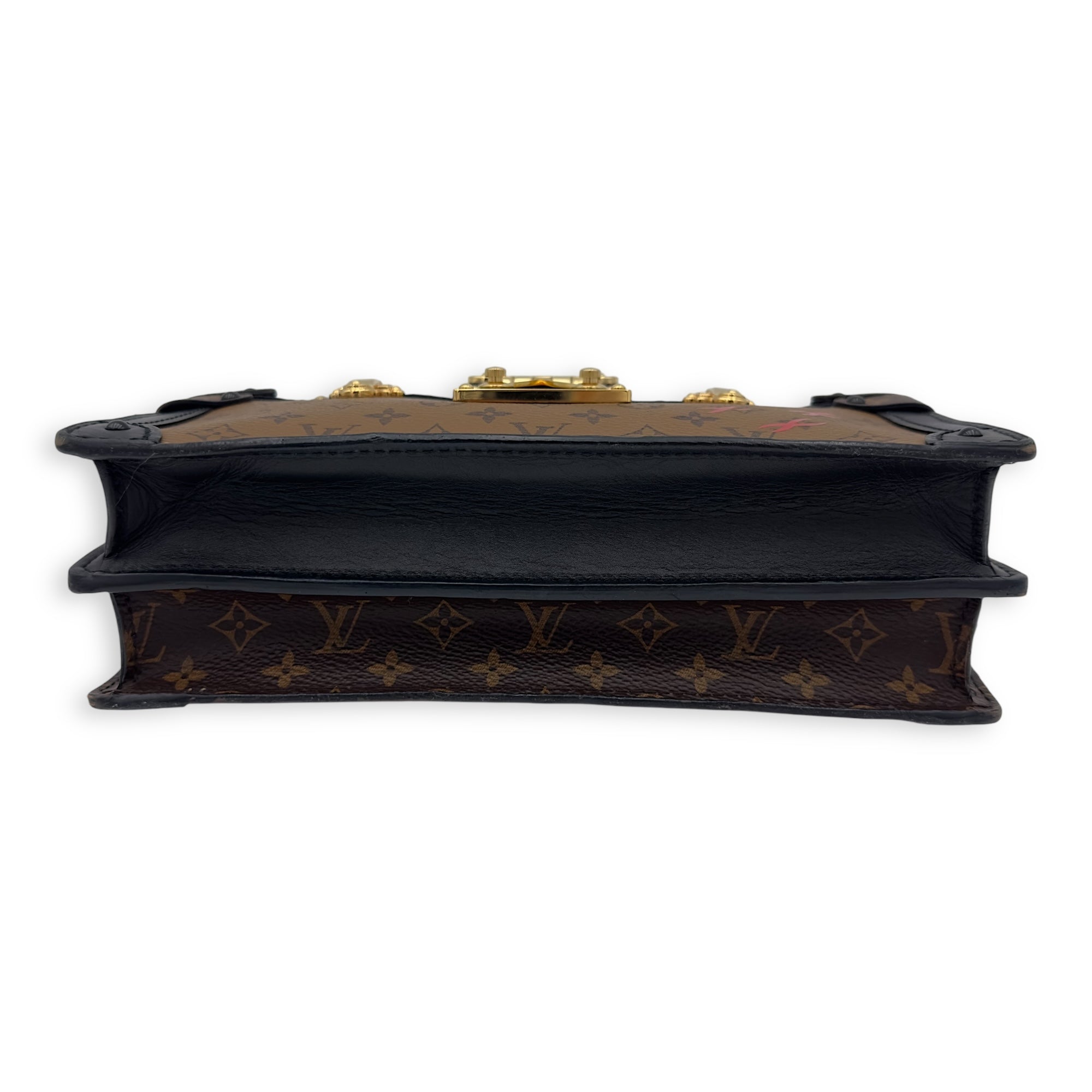 Louis Vuitton Trunk Clutch 2 Way Brown Crossbody Bag in Coated Canvas, Gold hardware_5