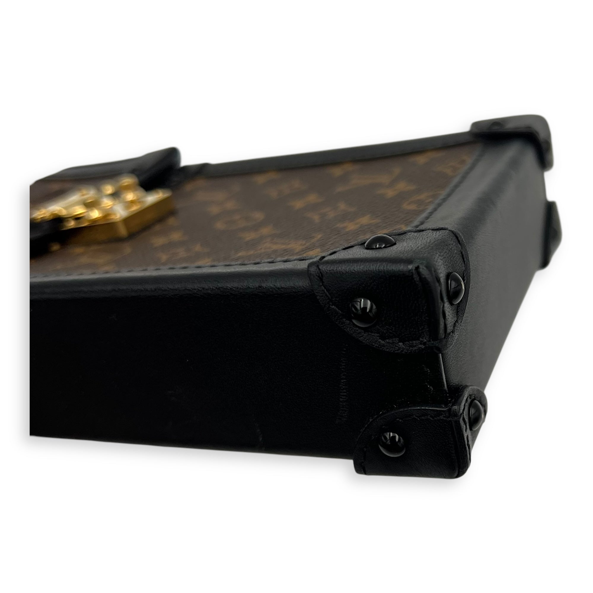 Louis Vuitton Trunk Vertical Brown Crossbody Bag in Monogram Coated Canvas, Gold hardware_11