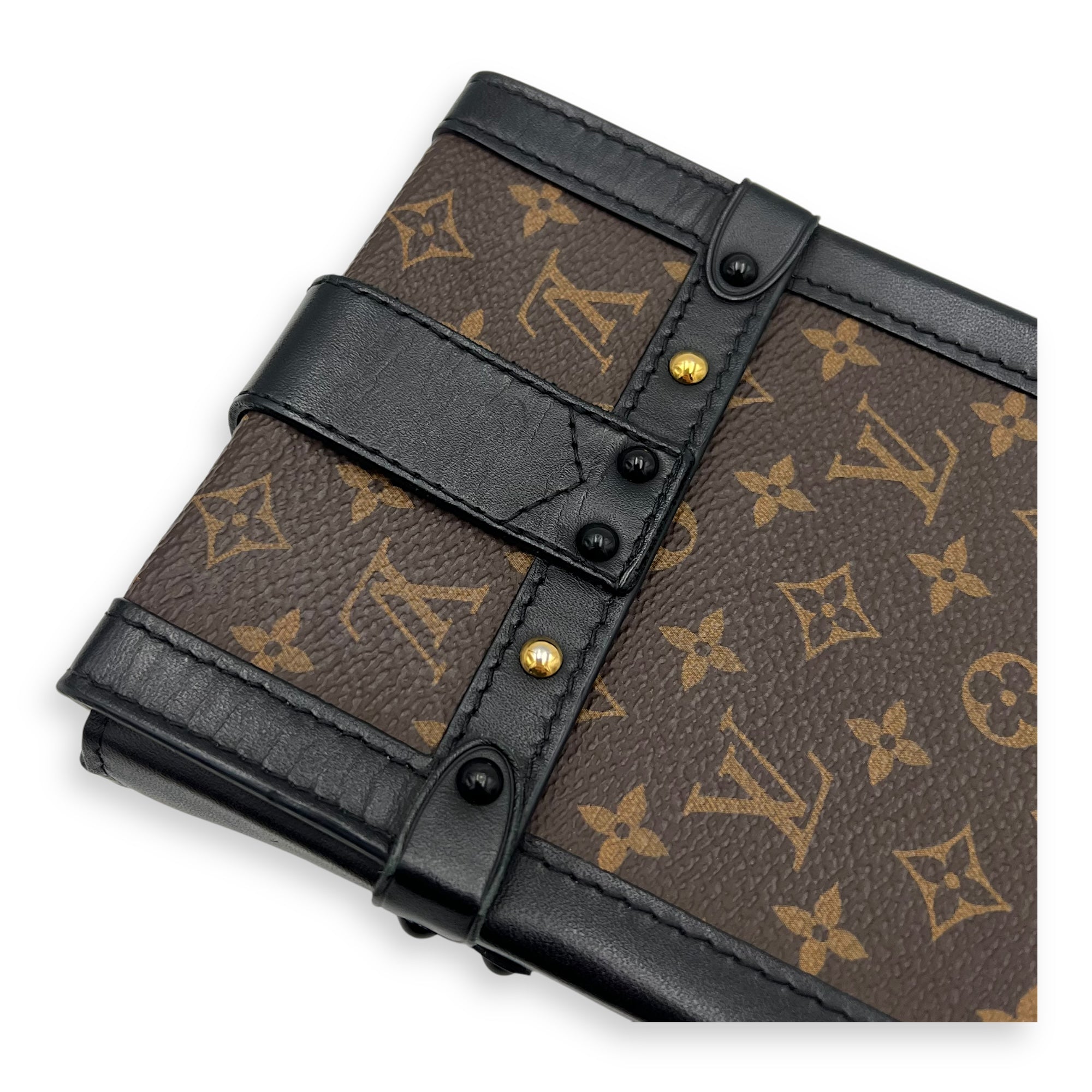 Louis Vuitton Trunk Vertical Brown Crossbody Bag in Monogram Coated Canvas, Gold hardware_13