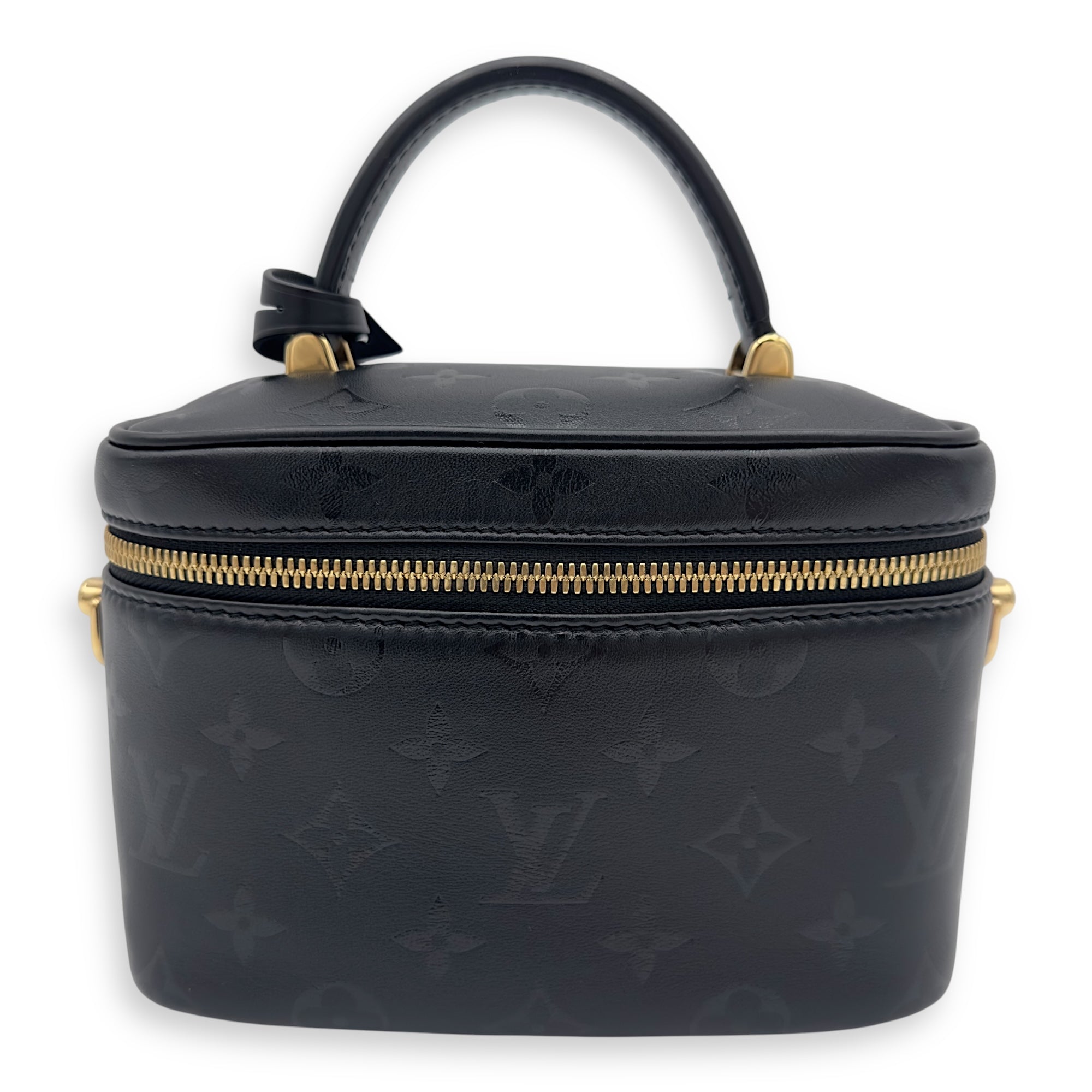 Louis Vuitton Vanity Top Handle Bag Black in Calfskin, Gold hardware_1