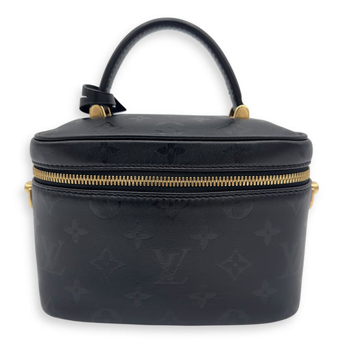 Louis Vuitton Vanity Top Handle Bag Black in Calfskin, Gold hardware_1