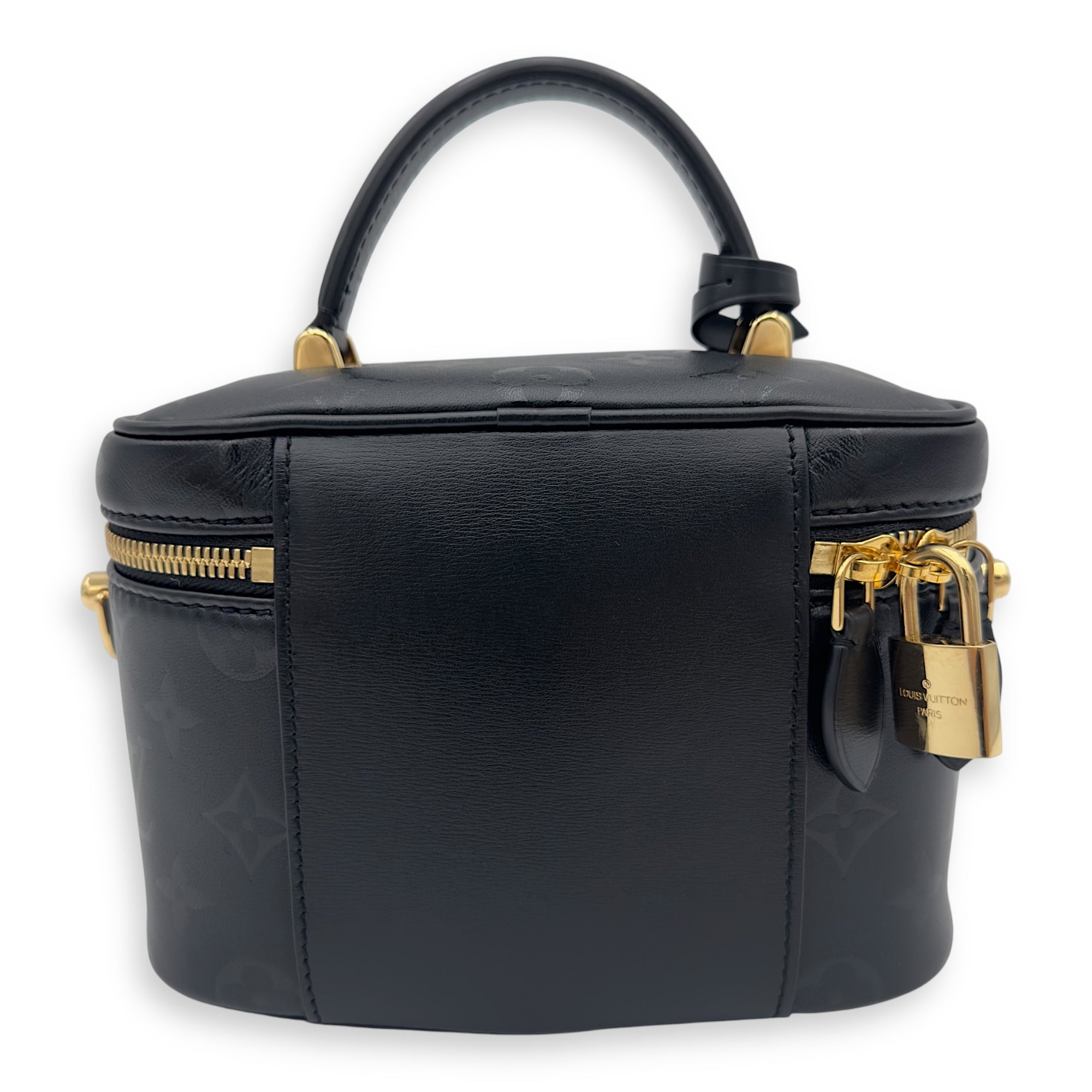 Louis Vuitton Vanity Top Handle Bag Black in Calfskin, Gold hardware_2