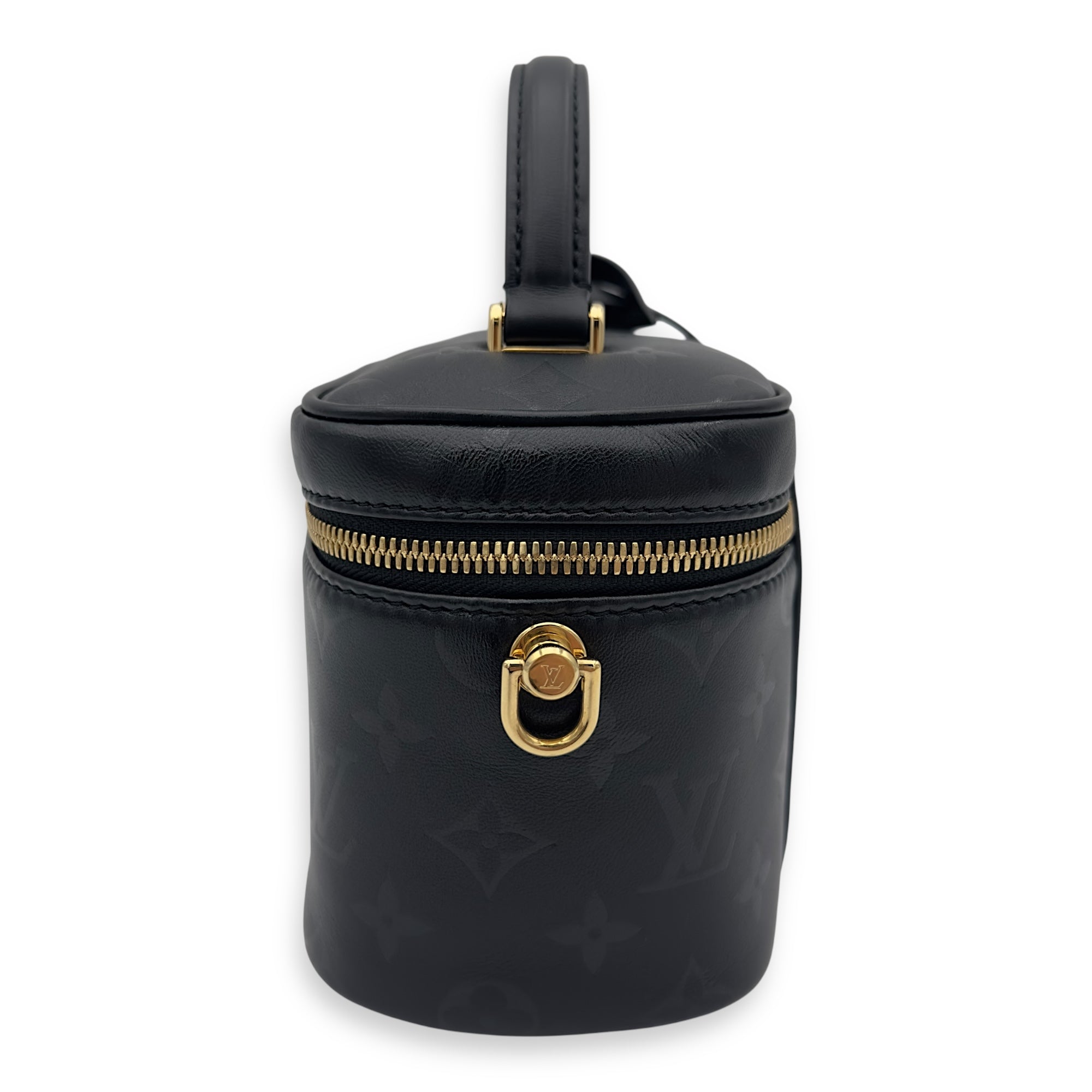 Louis Vuitton Vanity Top Handle Bag Black in Calfskin, Gold hardware_3