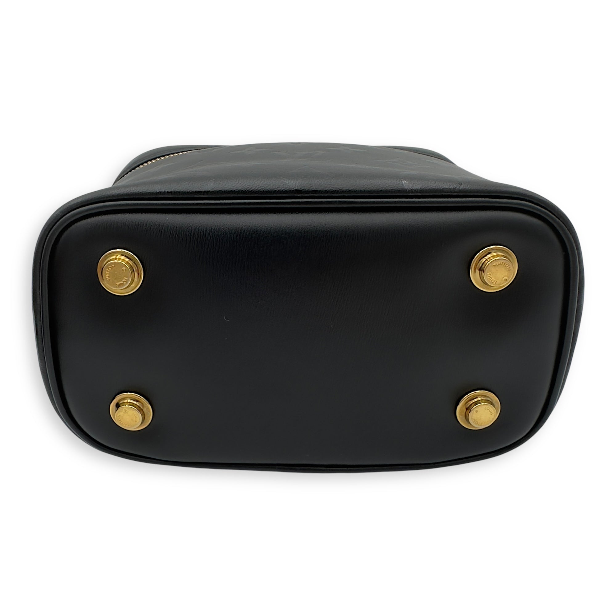 Louis Vuitton Vanity Top Handle Bag Black in Calfskin, Gold hardware_5