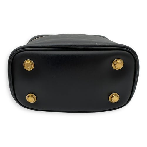 Louis Vuitton Vanity Top Handle Bag Black in Calfskin, Gold hardware_5