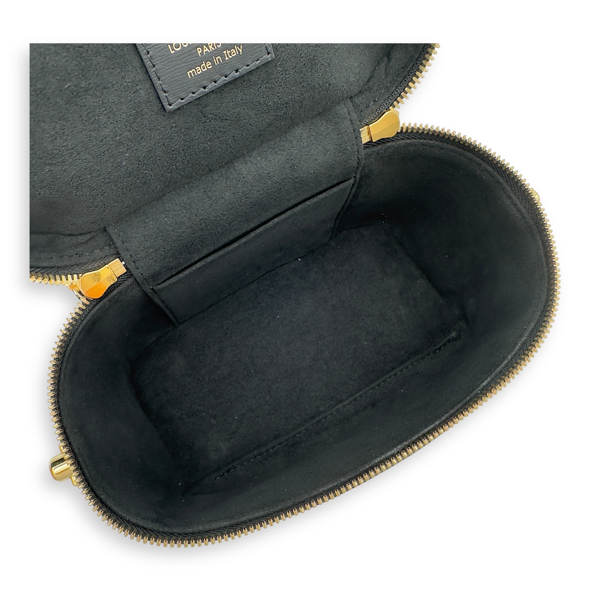 Louis Vuitton Vanity Top Handle Bag Black in Calfskin, Gold hardware_6