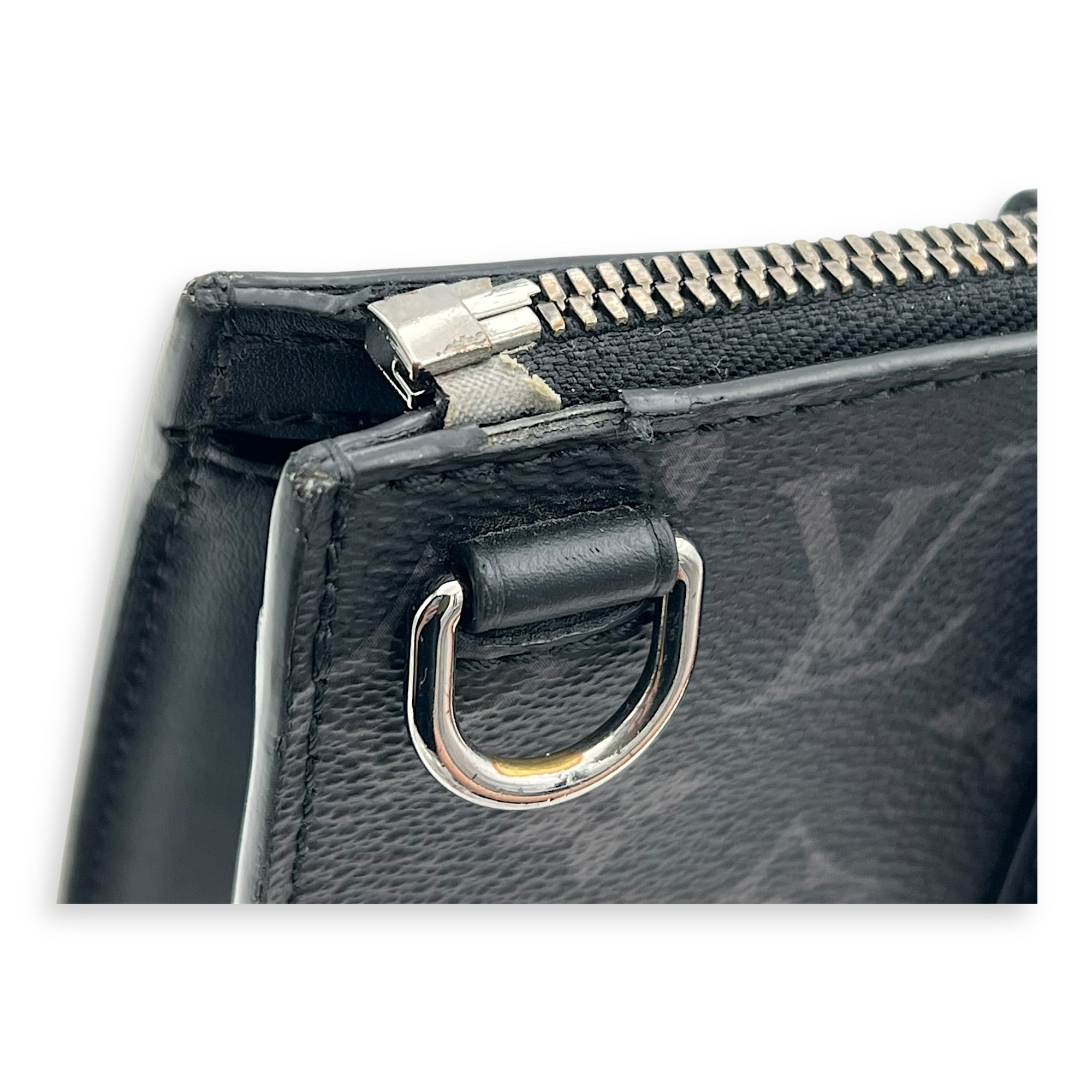 Sac Plat Eclipse Top Handle Bag in Coated Canvas, Silver hardware