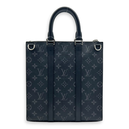 Sac Plat Eclipse Top Handle Bag in Coated Canvas, Silver hardware