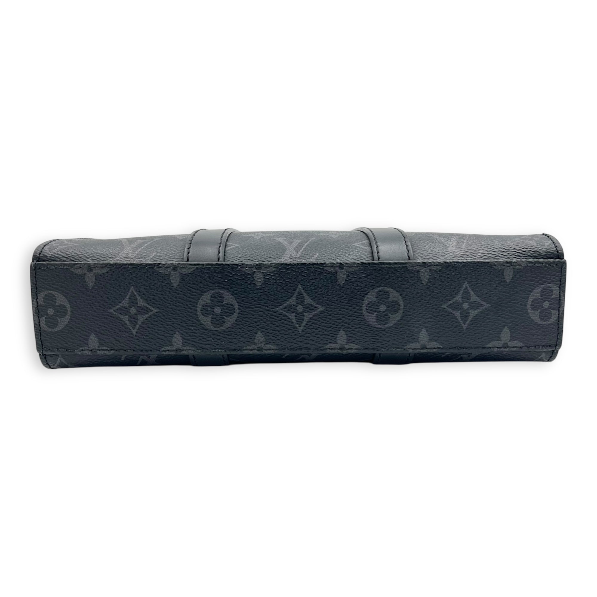 Sac Plat Eclipse Top Handle Bag in Coated Canvas, Silver hardware