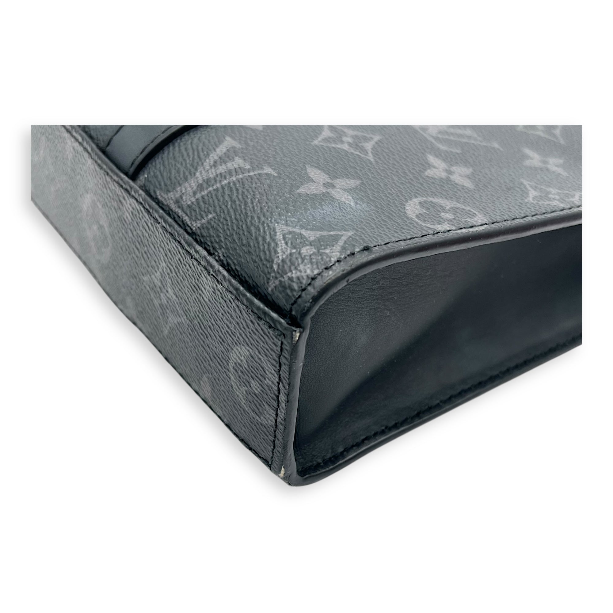 Sac Plat Eclipse Top Handle Bag in Coated Canvas, Silver hardware
