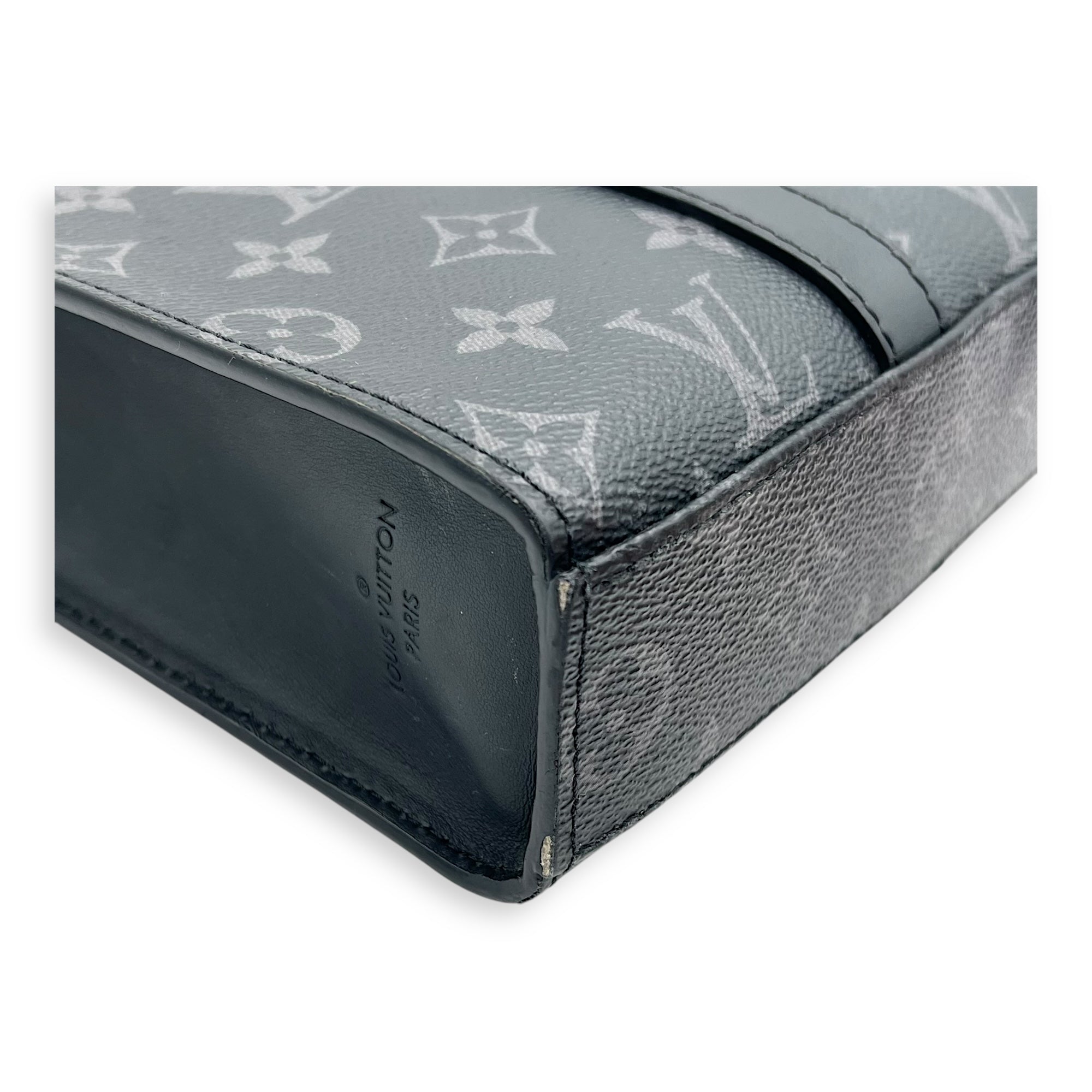 Sac Plat Eclipse Top Handle Bag in Coated Canvas, Silver hardware