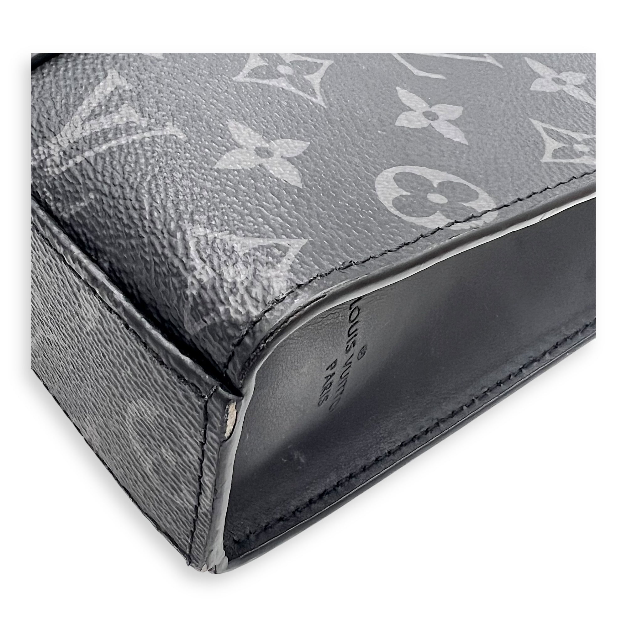 Sac Plat Eclipse Top Handle Bag in Coated Canvas, Silver hardware