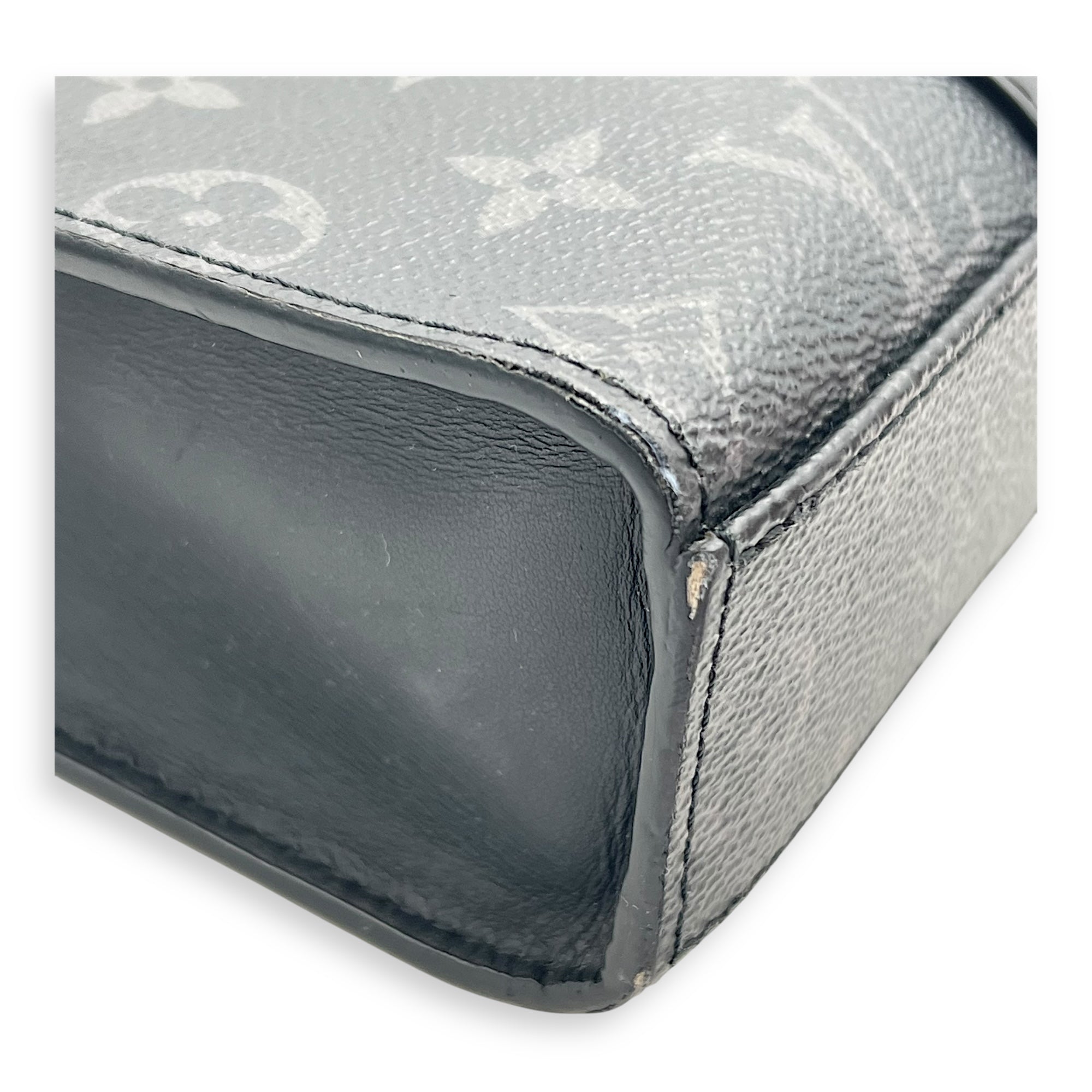 Sac Plat Eclipse Top Handle Bag in Coated Canvas, Silver hardware