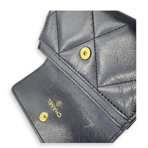 C19 Wallet Blue in Lambskin, Gold hardware