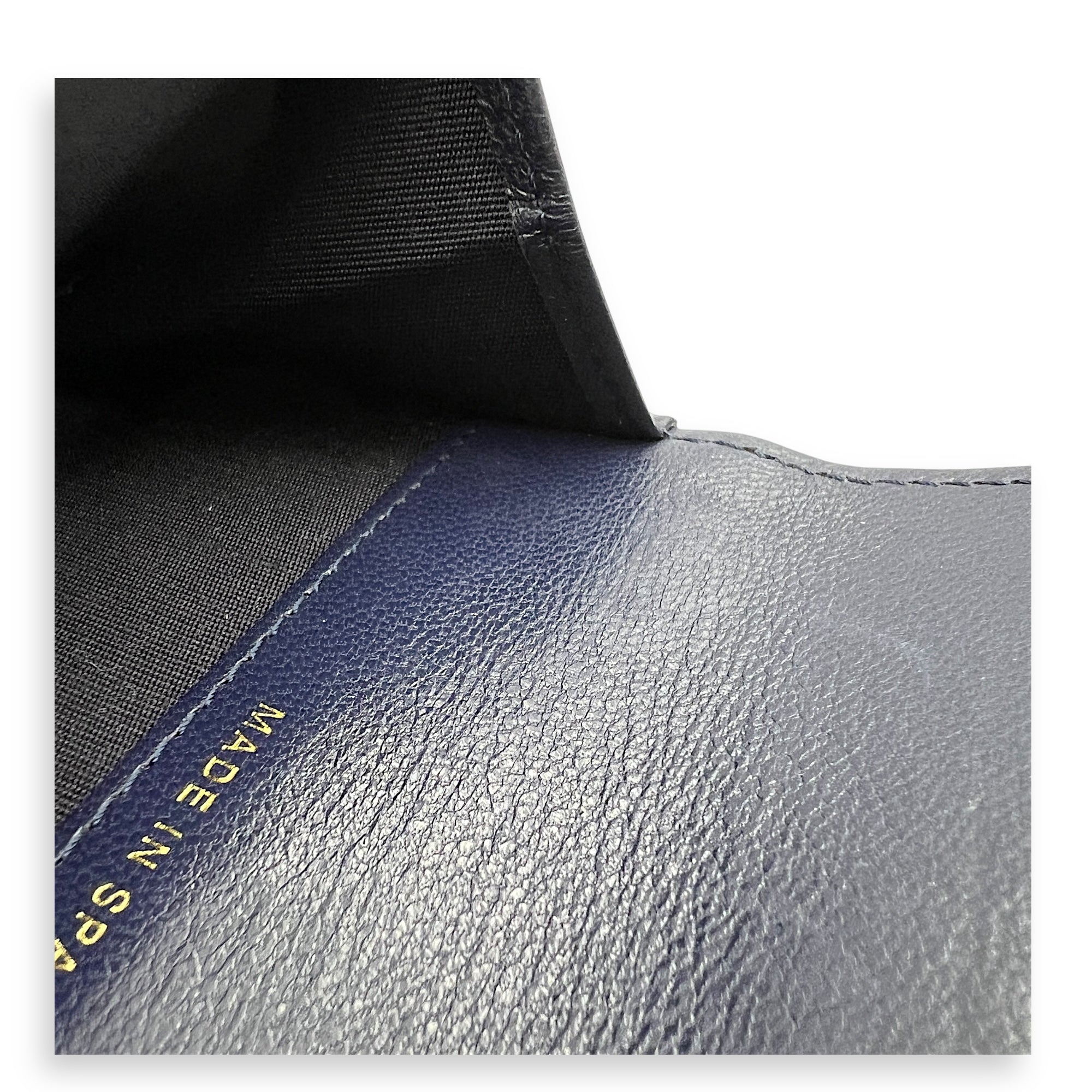 C19 Wallet Blue in Lambskin, Gold hardware
