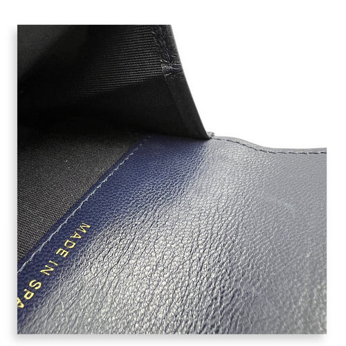 C19 Wallet Blue in Lambskin, Gold hardware