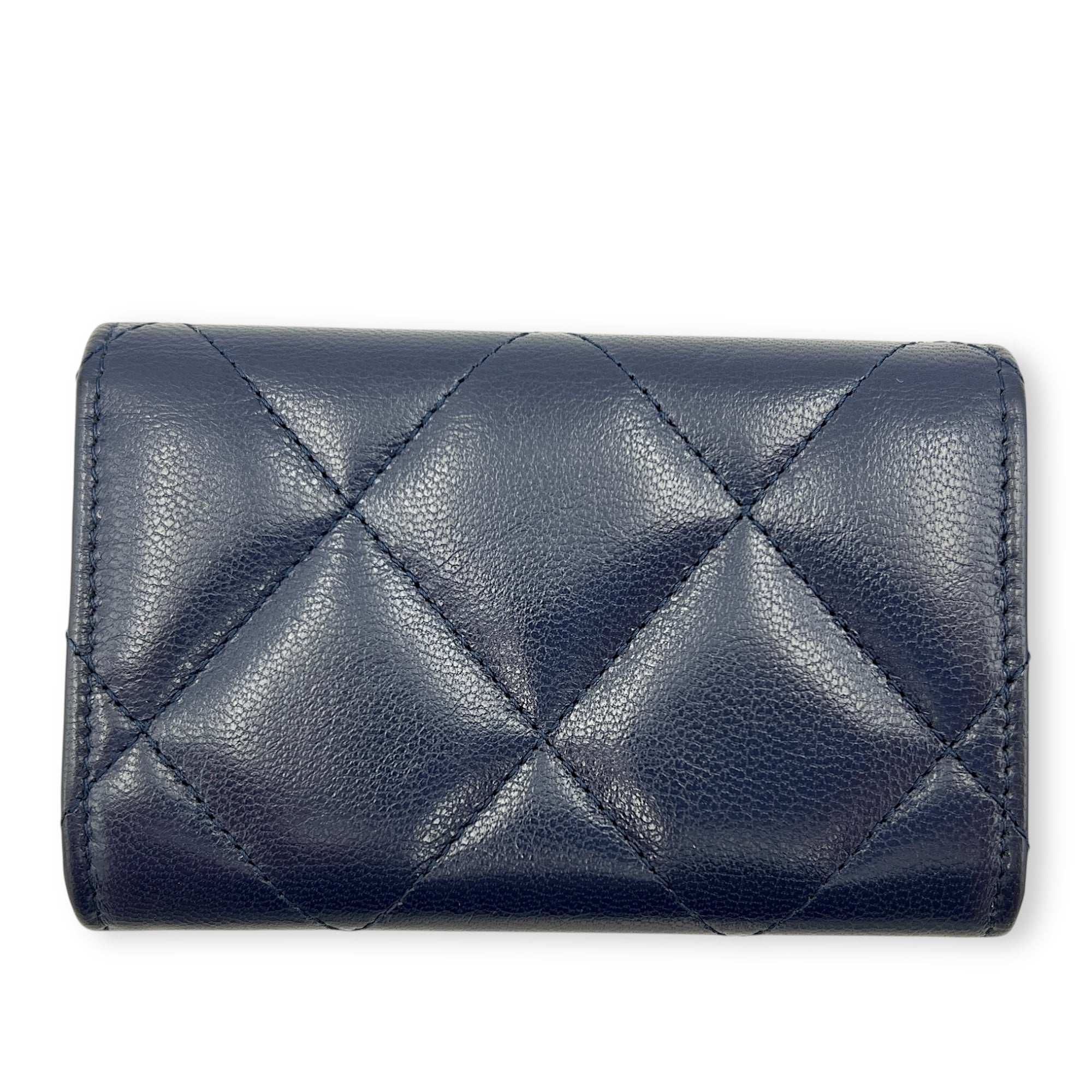 C19 Wallet Blue in Lambskin, Gold hardware