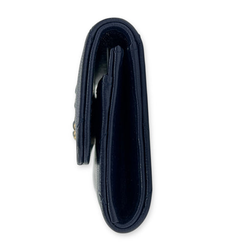 C19 Wallet Blue in Lambskin, Gold hardware