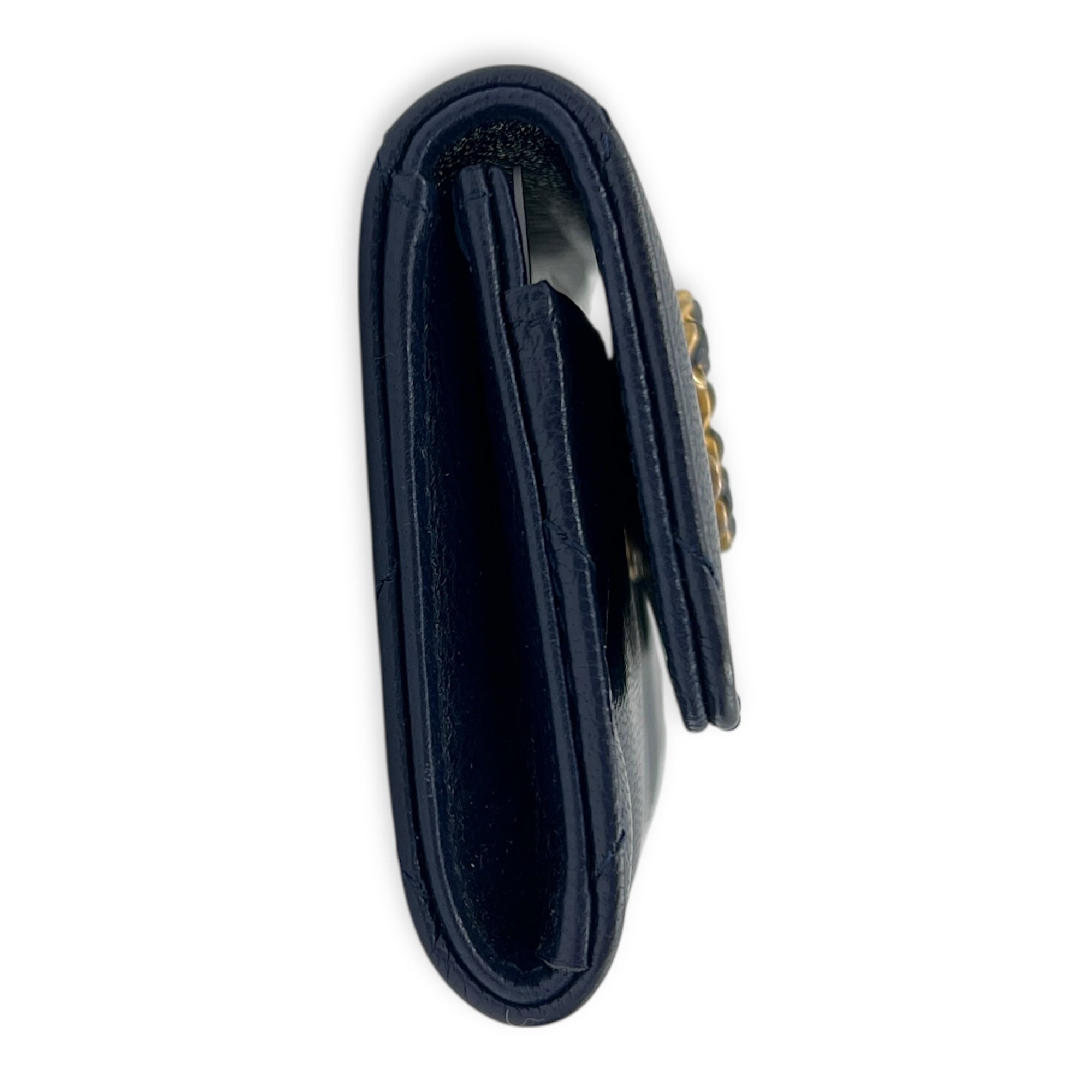 C19 Wallet Blue in Lambskin, Gold hardware