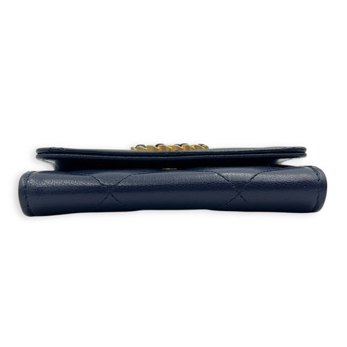C19 Wallet Blue in Lambskin, Gold hardware