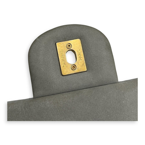 CC Quilted Shoulder Bag Grey in Lambskin, Gold hardware