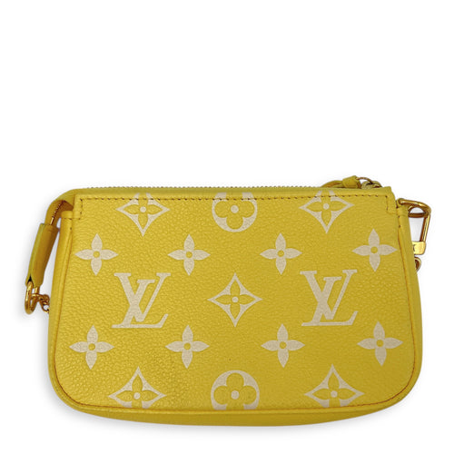 Pochette Pouch Yellow in Empreinte Leather, Gold hardware