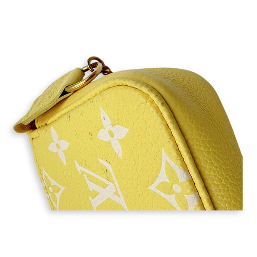 Pochette Pouch Yellow in Empreinte Leather, Gold hardware