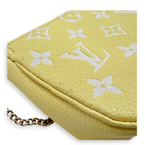 Pochette Pouch Yellow in Empreinte Leather, Gold hardware