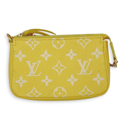 Pochette Pouch Yellow in Empreinte Leather, Gold hardware
