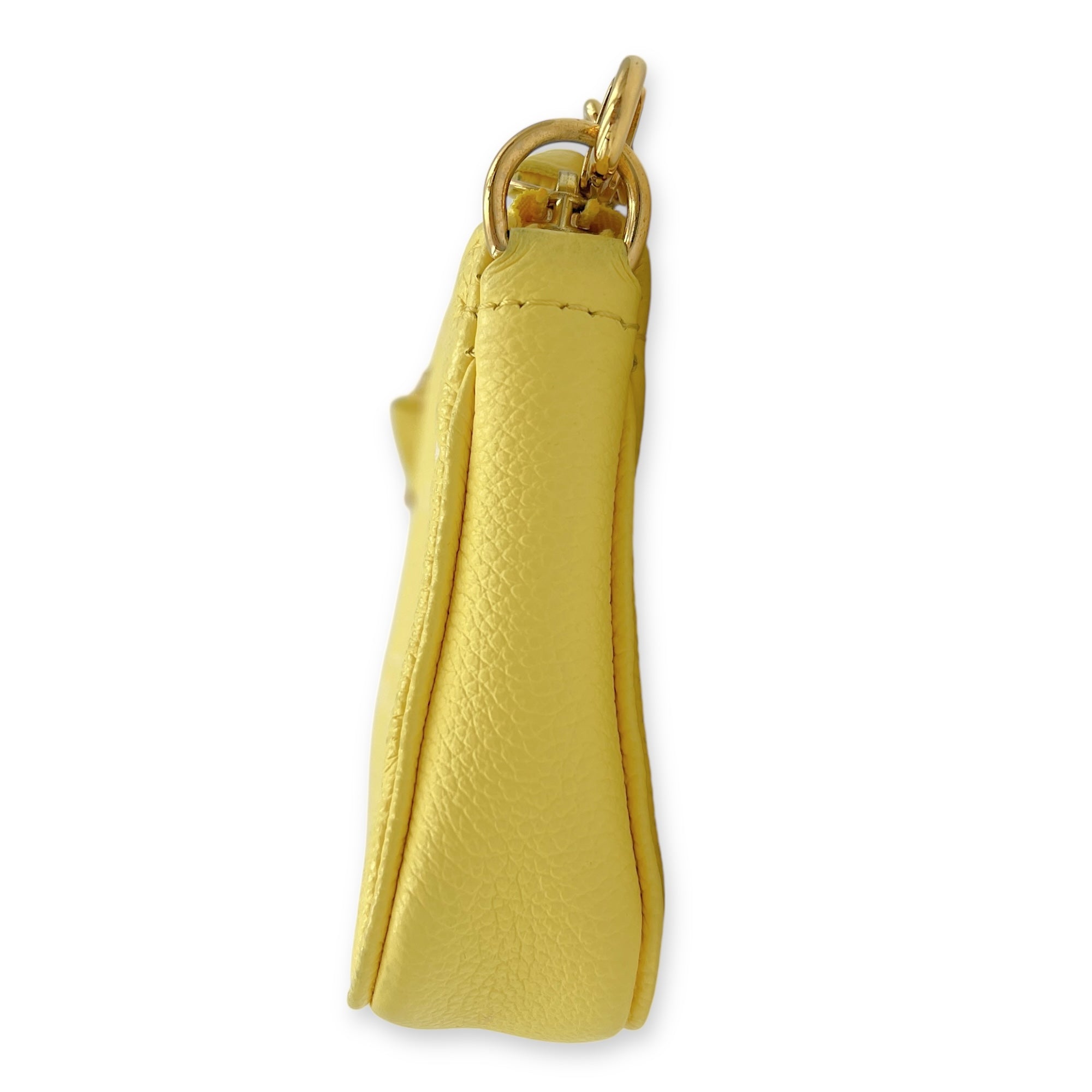 Pochette Pouch Yellow in Empreinte Leather, Gold hardware