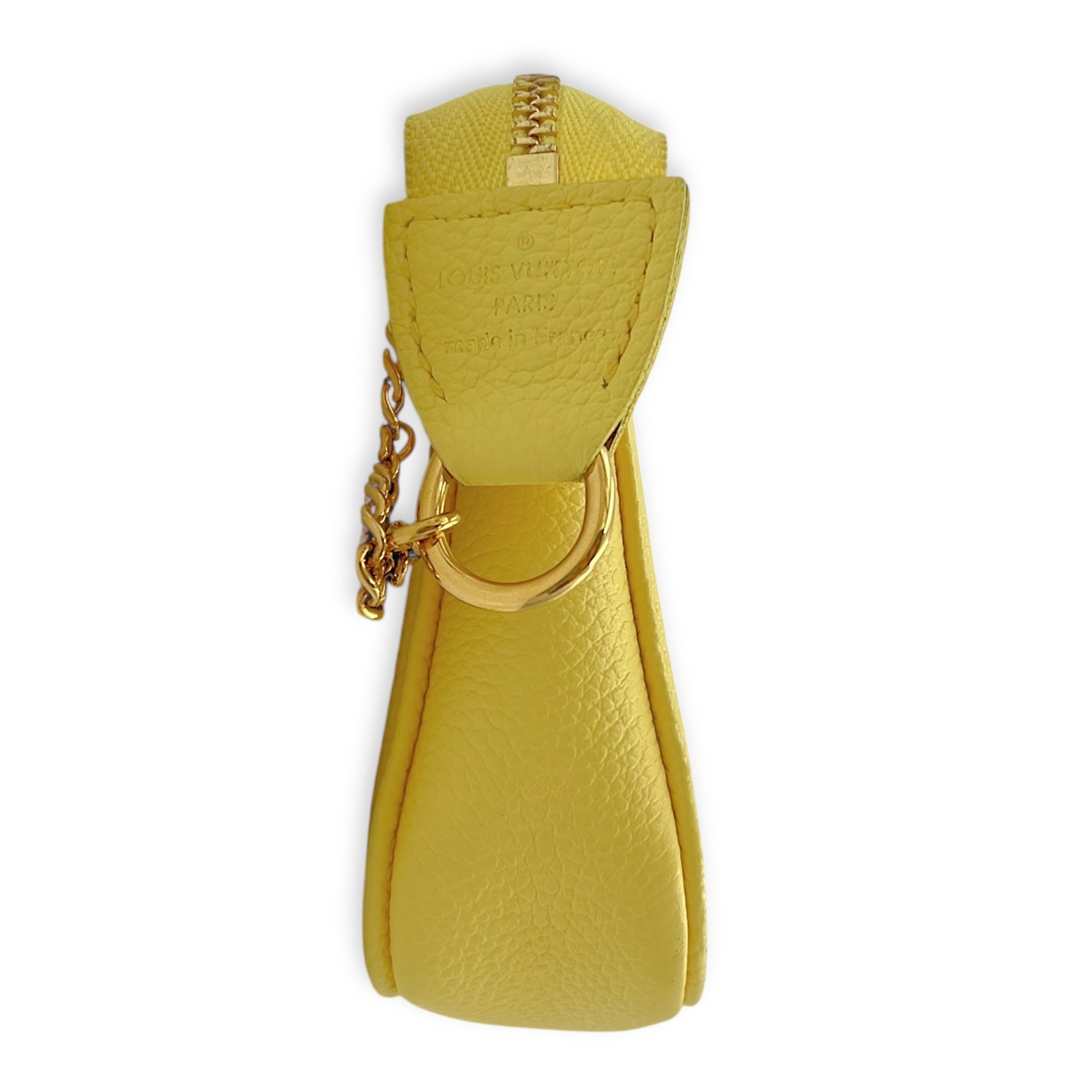 Pochette Pouch Yellow in Empreinte Leather, Gold hardware