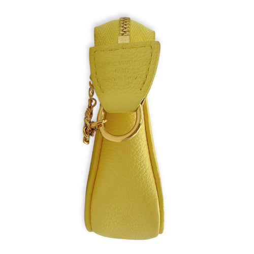 Pochette Pouch Yellow in Empreinte Leather, Gold hardware