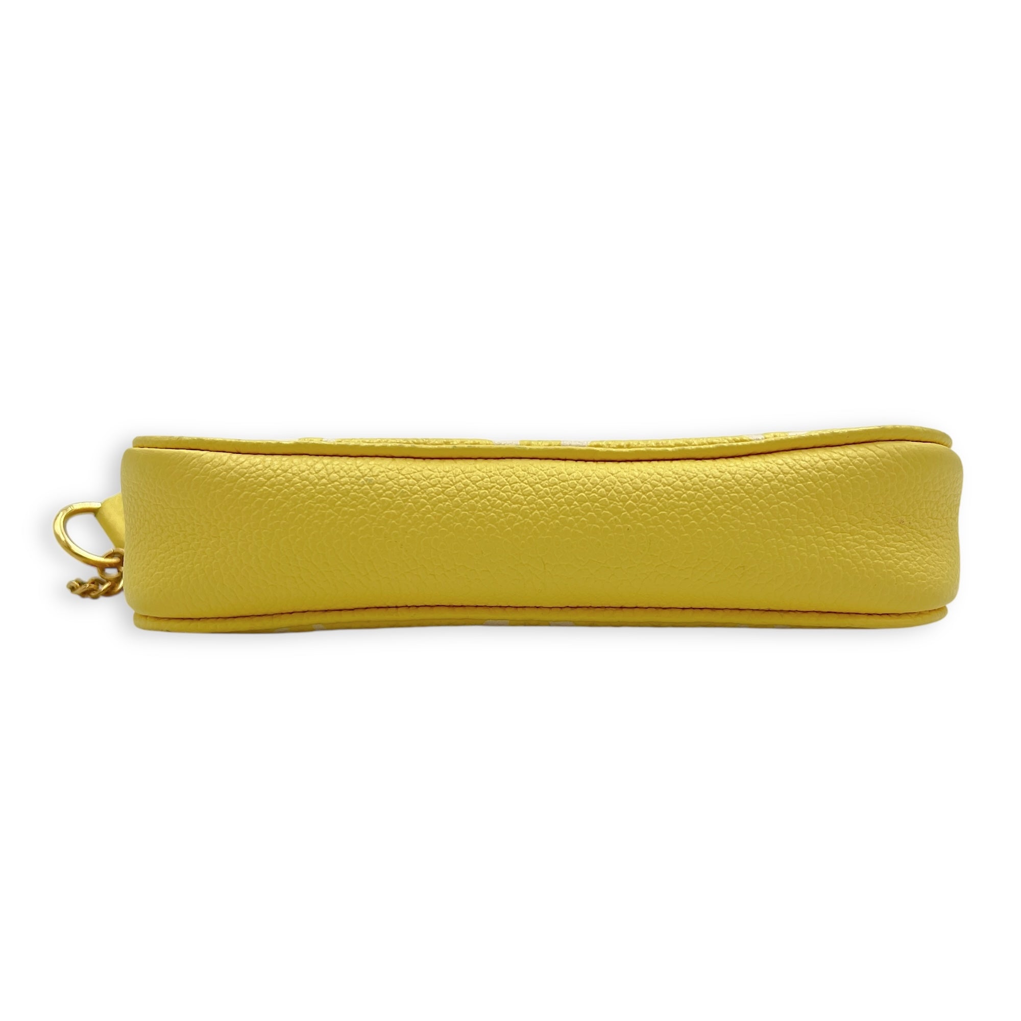 Pochette Pouch Yellow in Empreinte Leather, Gold hardware