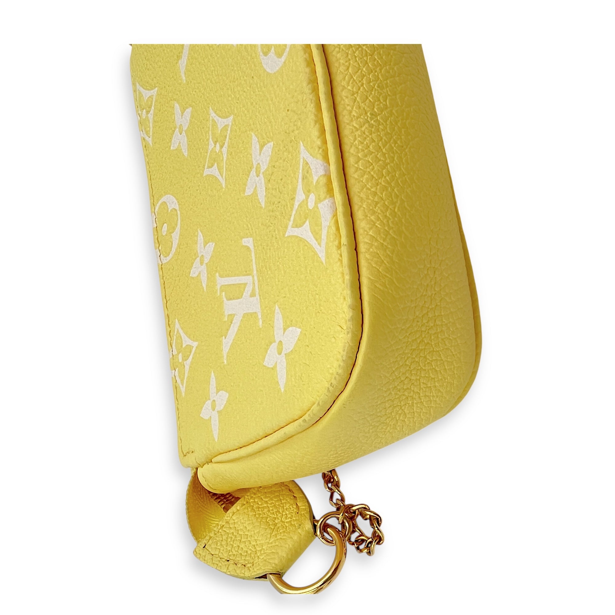 Pochette Pouch Yellow in Empreinte Leather, Gold hardware