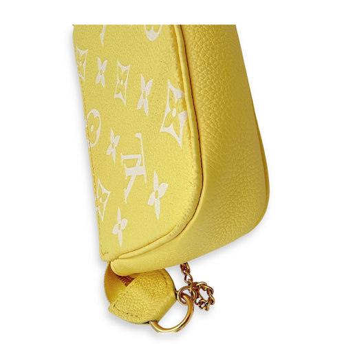 Pochette Pouch Yellow in Empreinte Leather, Gold hardware