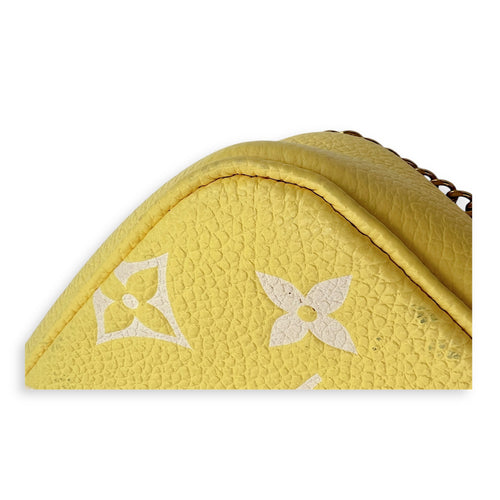 Pochette Pouch Yellow in Empreinte Leather, Gold hardware