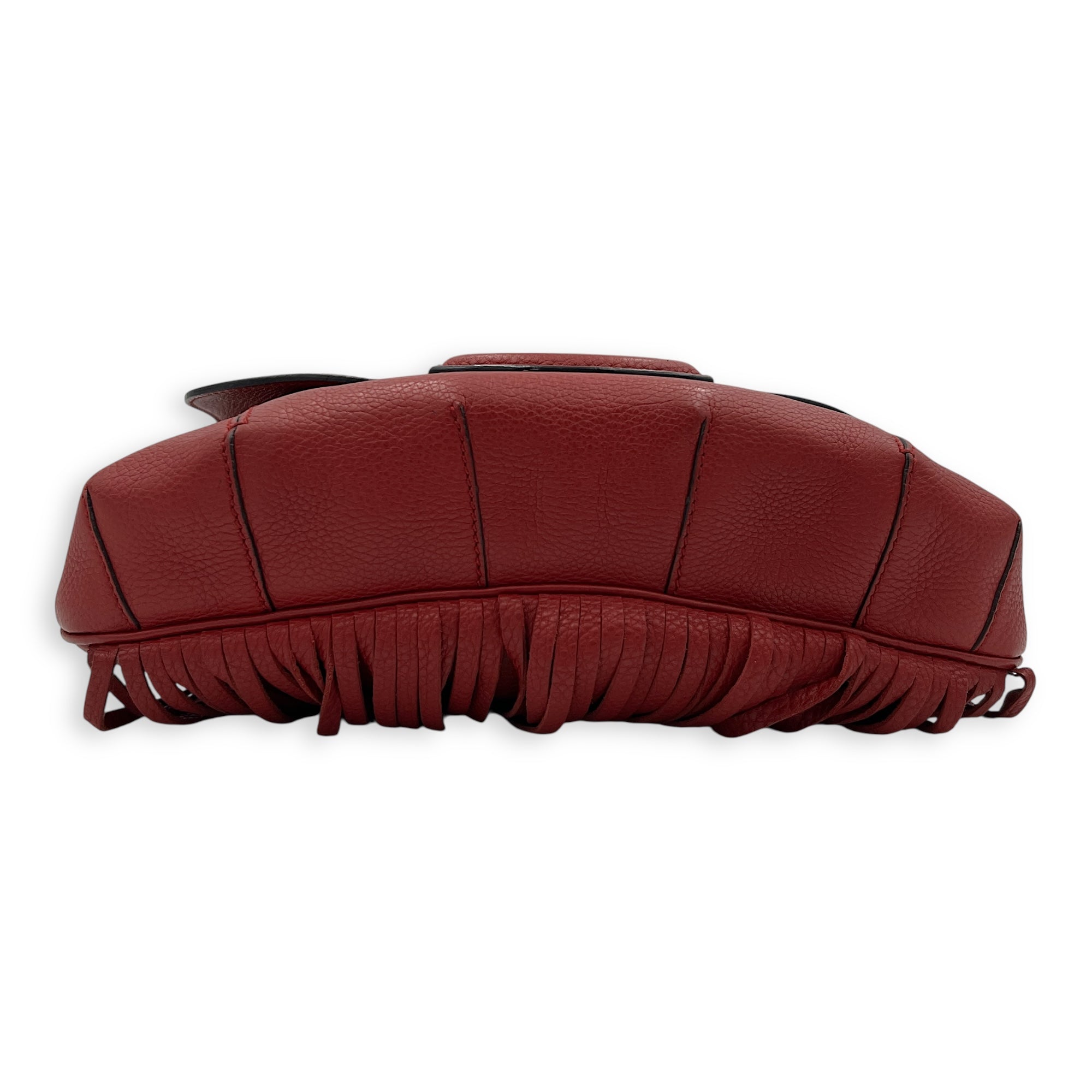 Bamboo Shoulder Bag Red in Calfskin, Gold hardware