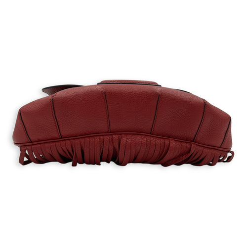 Bamboo Shoulder Bag Red in Calfskin, Gold hardware
